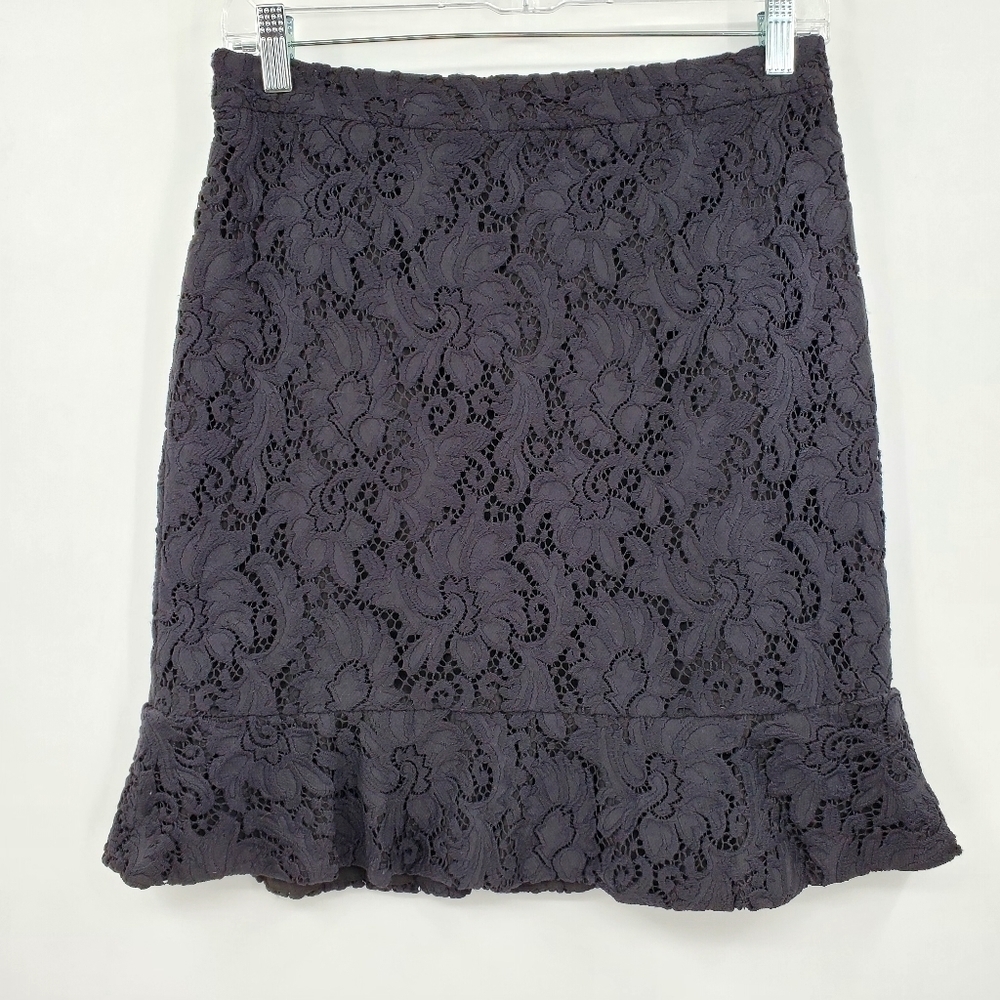 Club Monaco Navy Floral Lace Mini Skirt